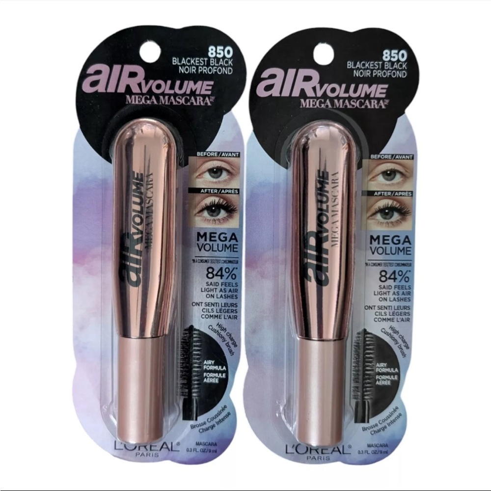BNIB Qty 1 SEALED - L'Oréal Paris Air Volume Mega Mascara 4D Blackest #850